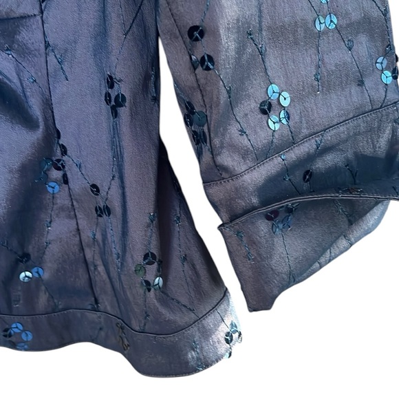 Cachet Brown sequin embellished Blouse with Rhinestone accents Size 8 BNWT - Picture 4 of 9